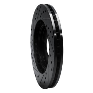 Acura NSX Brake Rotor (1) - Front Right - R1 Concepts - Drilled & Slotted - Black - `97-`05